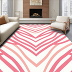 Abstract Pink Peach Chevron Wave Rug