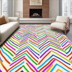 Multi Color Wavy Stripe Pattern Rug
