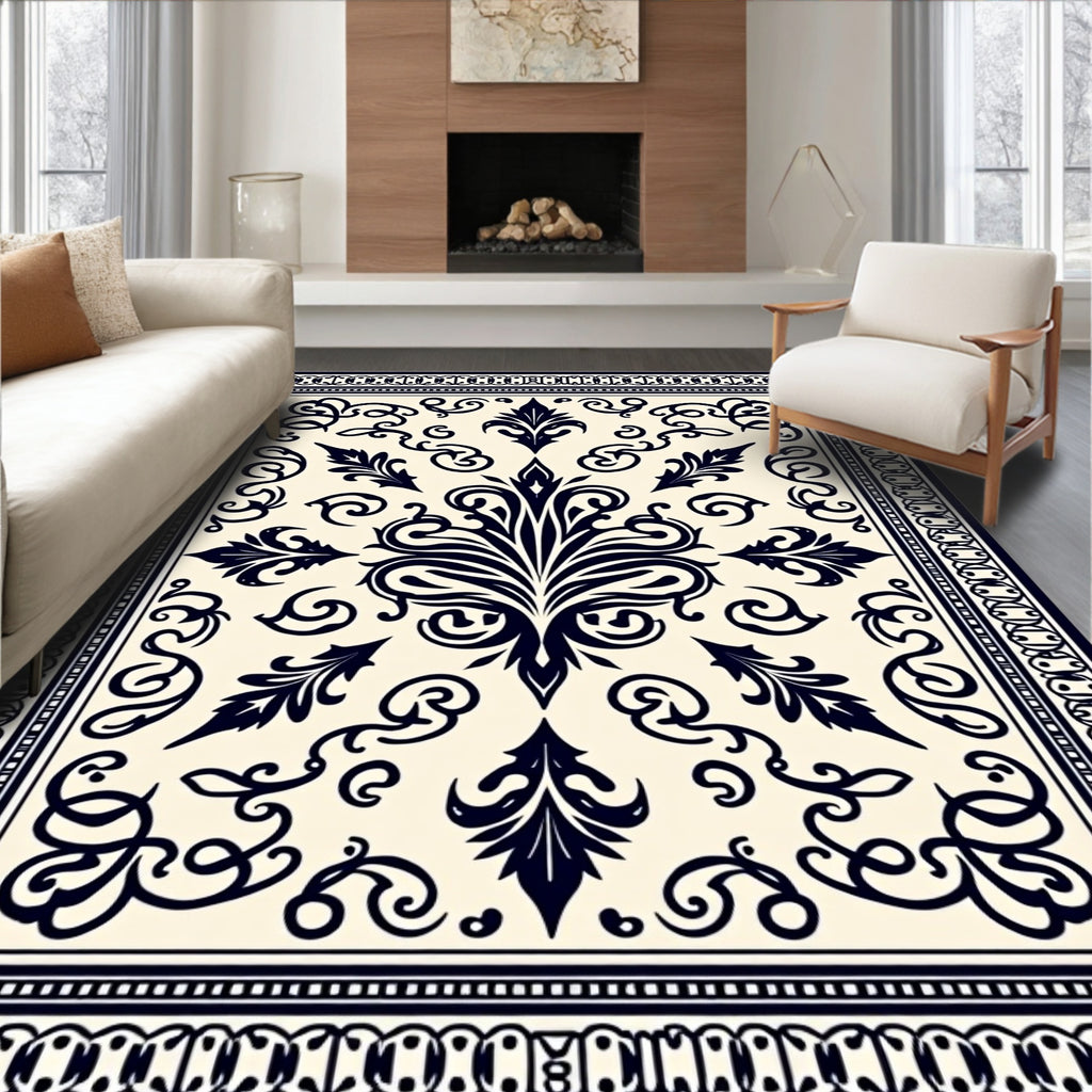 Classic Floral Scrollwork Paisley Pattern Rug