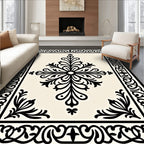 Traditional Floral Scroll Work Pattern Rug