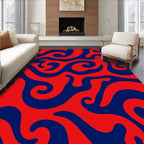 Red and Blue Swirl Pattern Rug