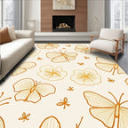 Delicate Butterfly and Flower Pattern Rug