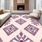 Elegant Pink Diamond Motif Pattern Rug