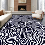 Bold Wavy Swirl Abstract Design Rug