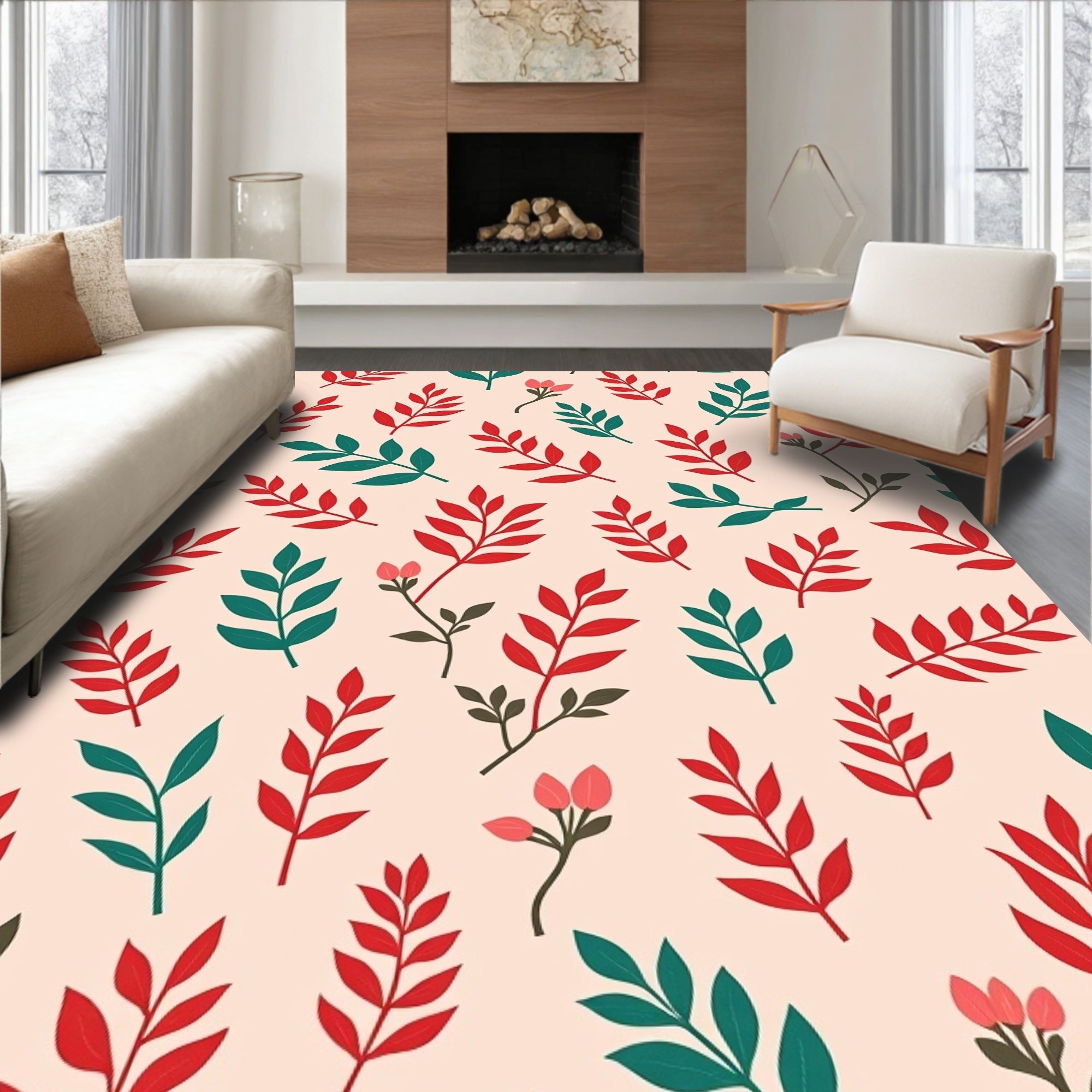 Autumn Leaves Pattern Rug Design Rug