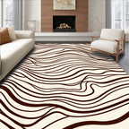 Cream And Brown Swirl Pattern Rug