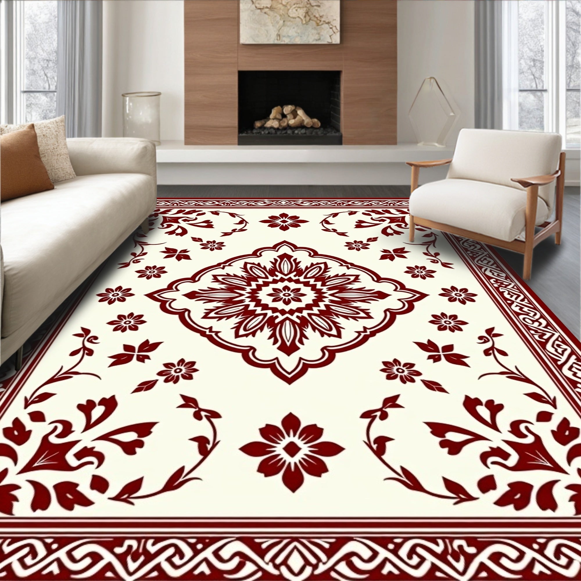 Classic Floral Medallion Pattern Rug