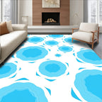 Blue Ring Snowflake Pattern Rug