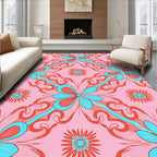 Psychedelic Floral Swirl Pattern Rug