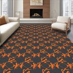 Bold Orange Abstract Geometric Pattern Rug