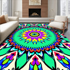 Vibrant Mandala Floral Pattern Rug