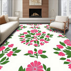 Pink Floral Arrangement Repeating Pattern Rug