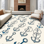 Nautical Anchor Rope Pattern Design Rug
