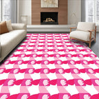 Pink Geometric Abstract Pattern Rug