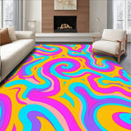 Vivid Swirl Pattern Textile Design Rug