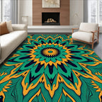Intricate Floral Mandala Pattern Rug