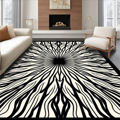 Abstract Radial Streak Pattern Rug
