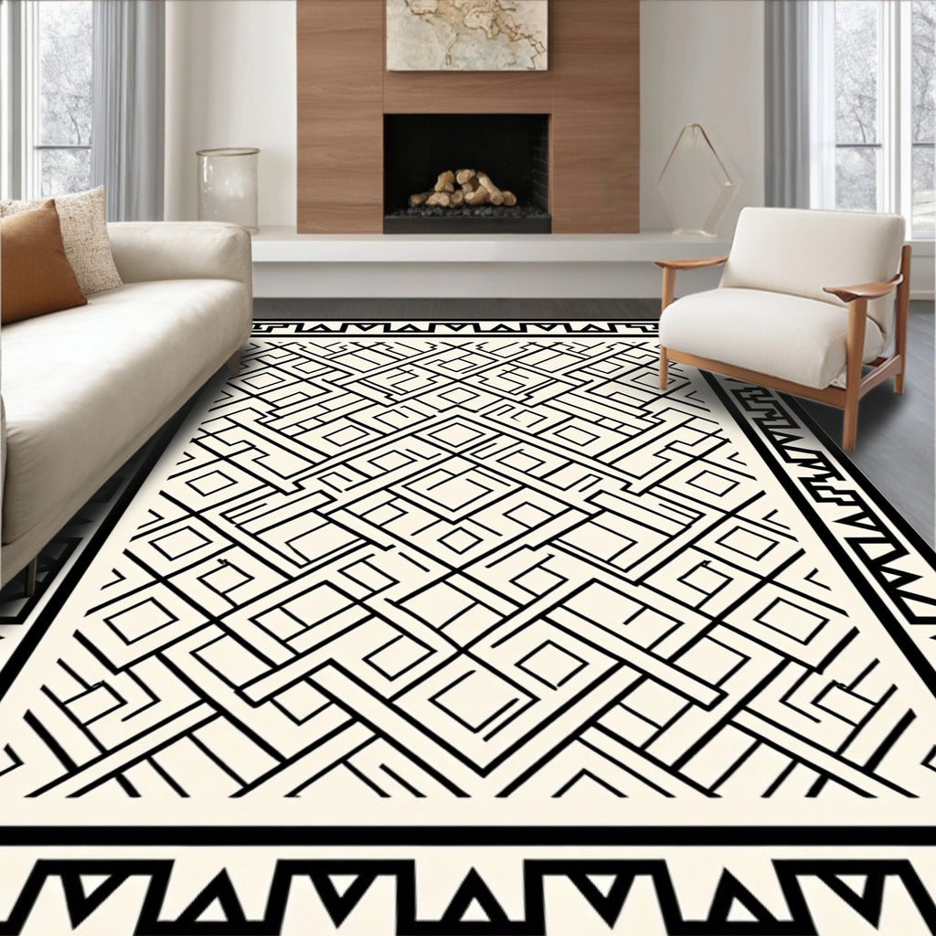 Geometric Maze Pattern Rug