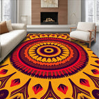 Radiant Mandala Patterned Sunburst Rug