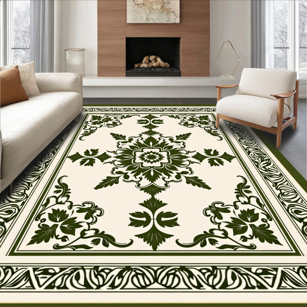 Ornate Floral Medallion Pattern Rug