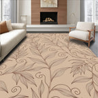 Elegant Faded Leaf Vine Pattern Rug
