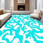Organic Abstract White Shapes Rug