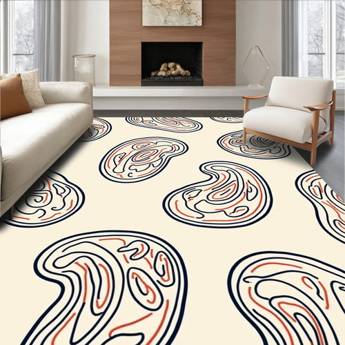 Abstract Organic Line Art Rug