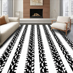 Bold Tire Track Stripe Pattern Rug