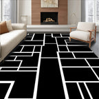 Bold Geometric Lines Abstract Design Rug