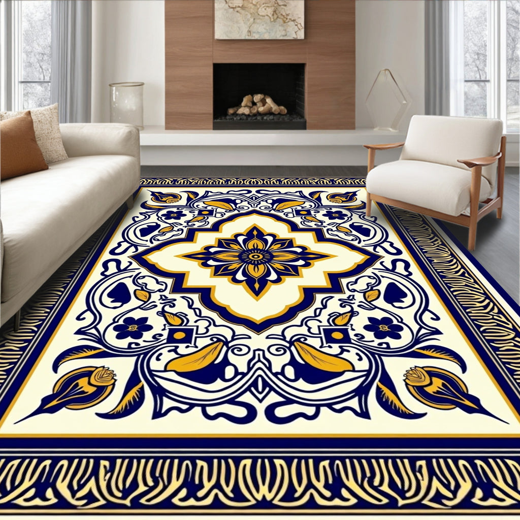Intricate Floral Medallion Pattern Rug
