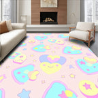 Kawaii Heart Star Pattern Design Rug