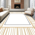 Minimalist Striped Geometric Frame Design Rug