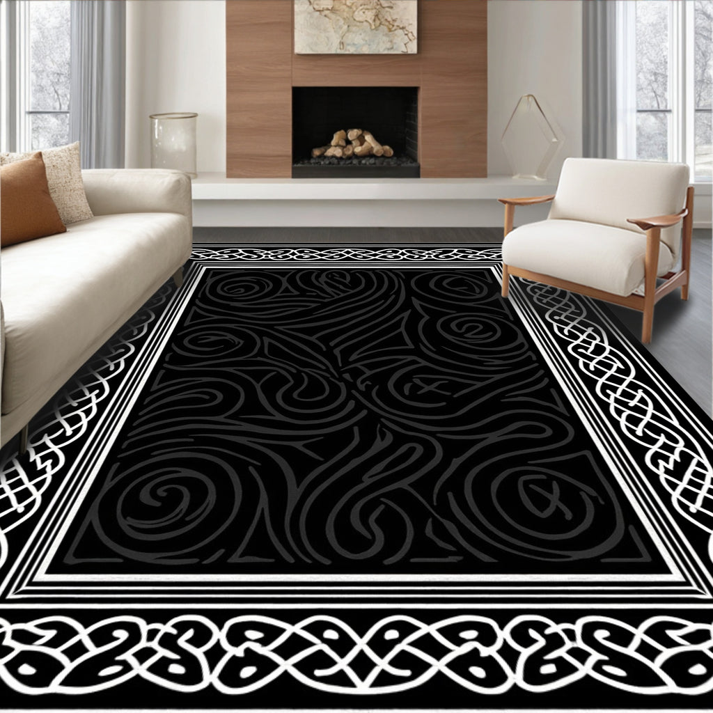 Celtic Knotwork Swirl Pattern Rug