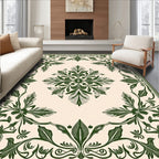 Art Nouveau Floral Scroll Border Design Rug