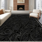 Dark Swirling Abstract Pattern Rug