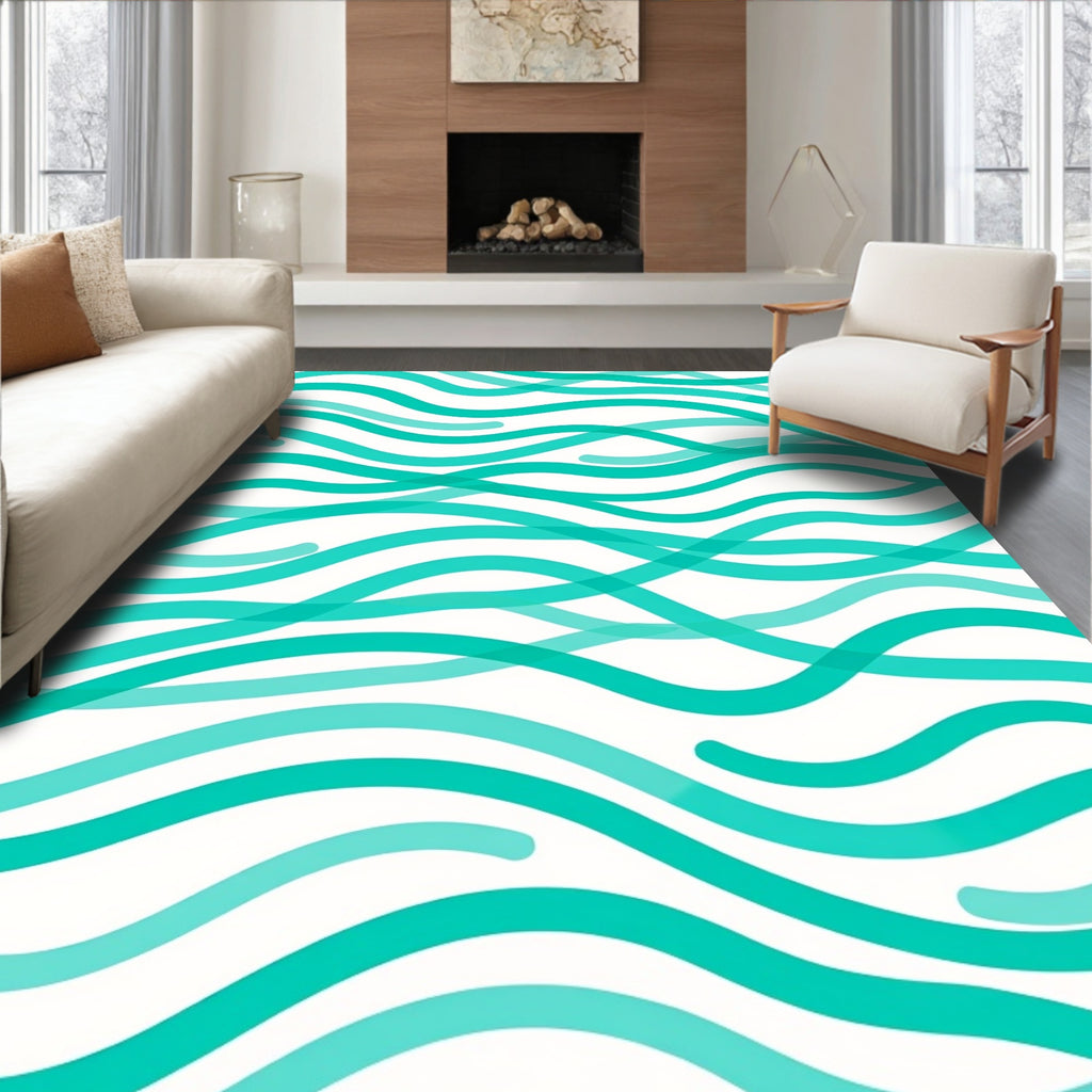 Ocean Wave Pattern Rug