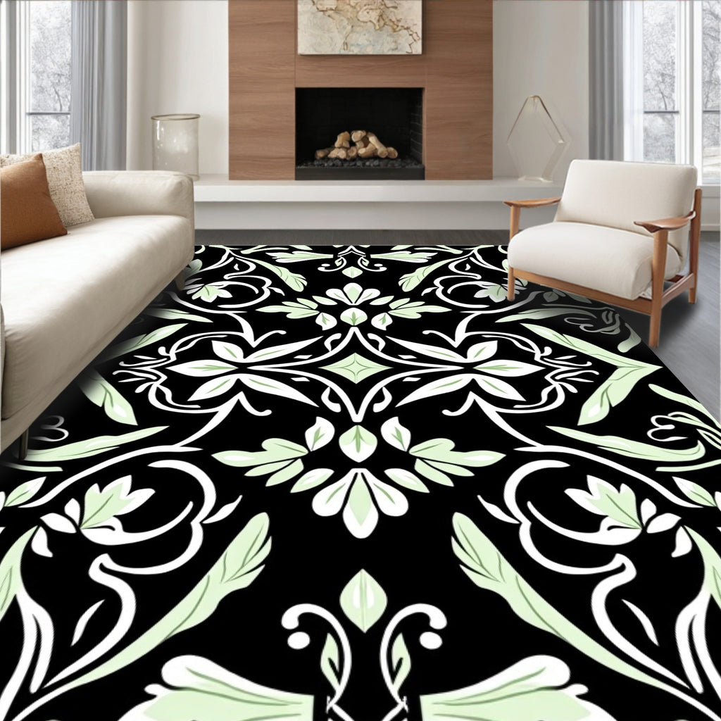 Art Nouveau Floral Pattern Rug
