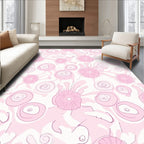 Playful Pink Swirls Petals Rug