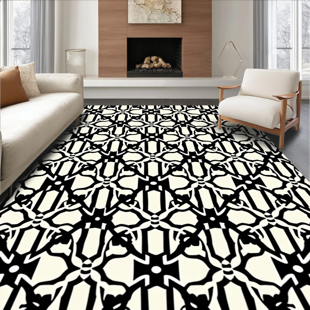 Monochromatic Lattice Pattern Design Rug