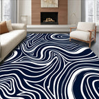 Abstract Swirls Waves Pattern Rug