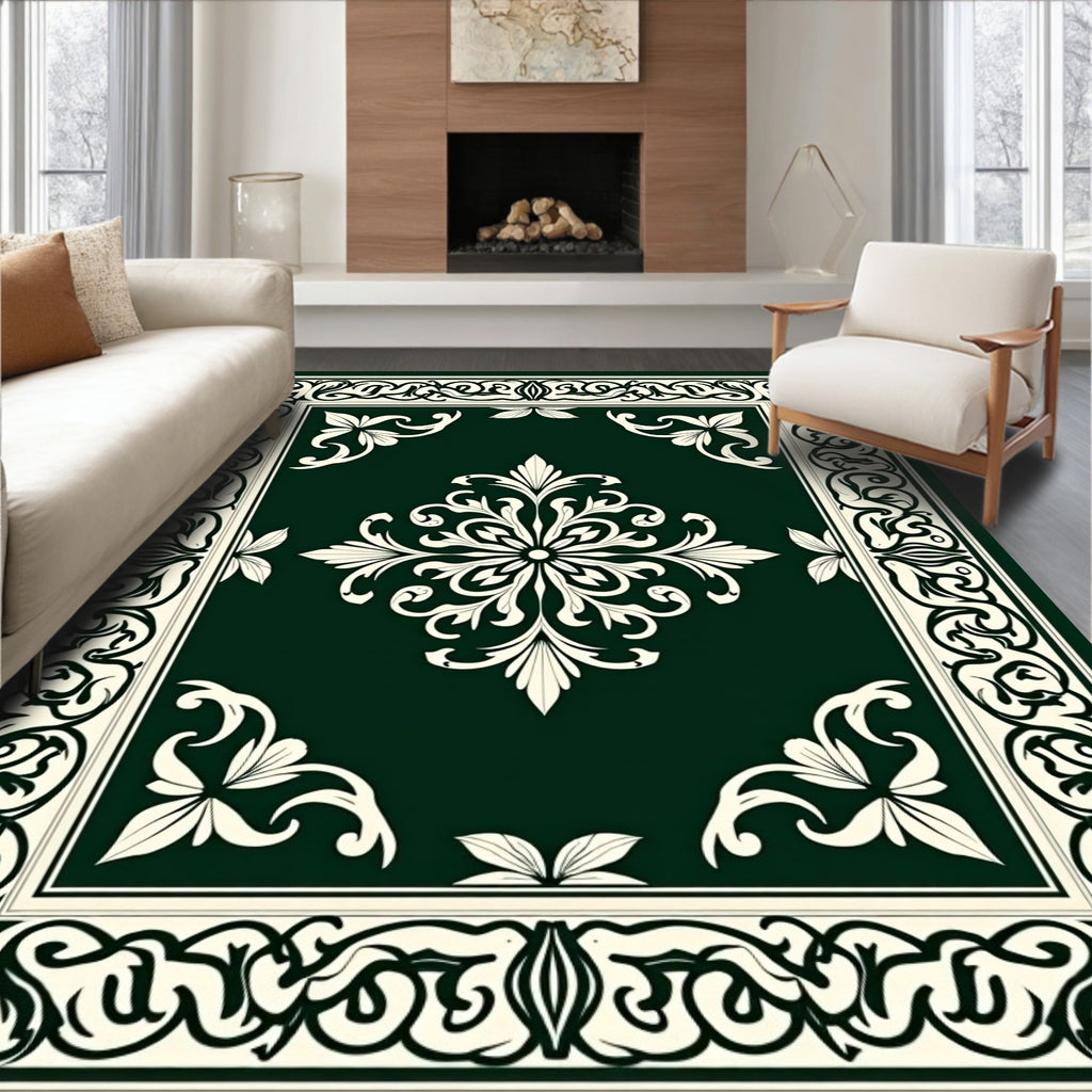 Classic Floral Scrollwork Intricate Design Rug