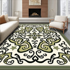 Ornate Floral Scroll Tile Design Rug