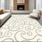 Elegant Swirl Patterned Cream Gray Rug