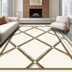 Elegant Lattice Diamond Border Pattern Rug