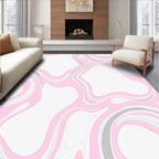 Soft Pink Marble Swirl Composition Rug