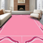 Pink Art Nouveau Floral Border Design Rug