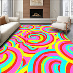 Vibrant Swirling Circles Pattern Rug