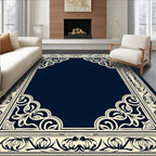 Classic Floral Scroll Border Design Rug