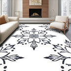 Monochromatic Floral Medallion Arrangement Rug