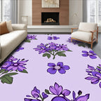 Purple Floral Bouquet Pattern Rug
